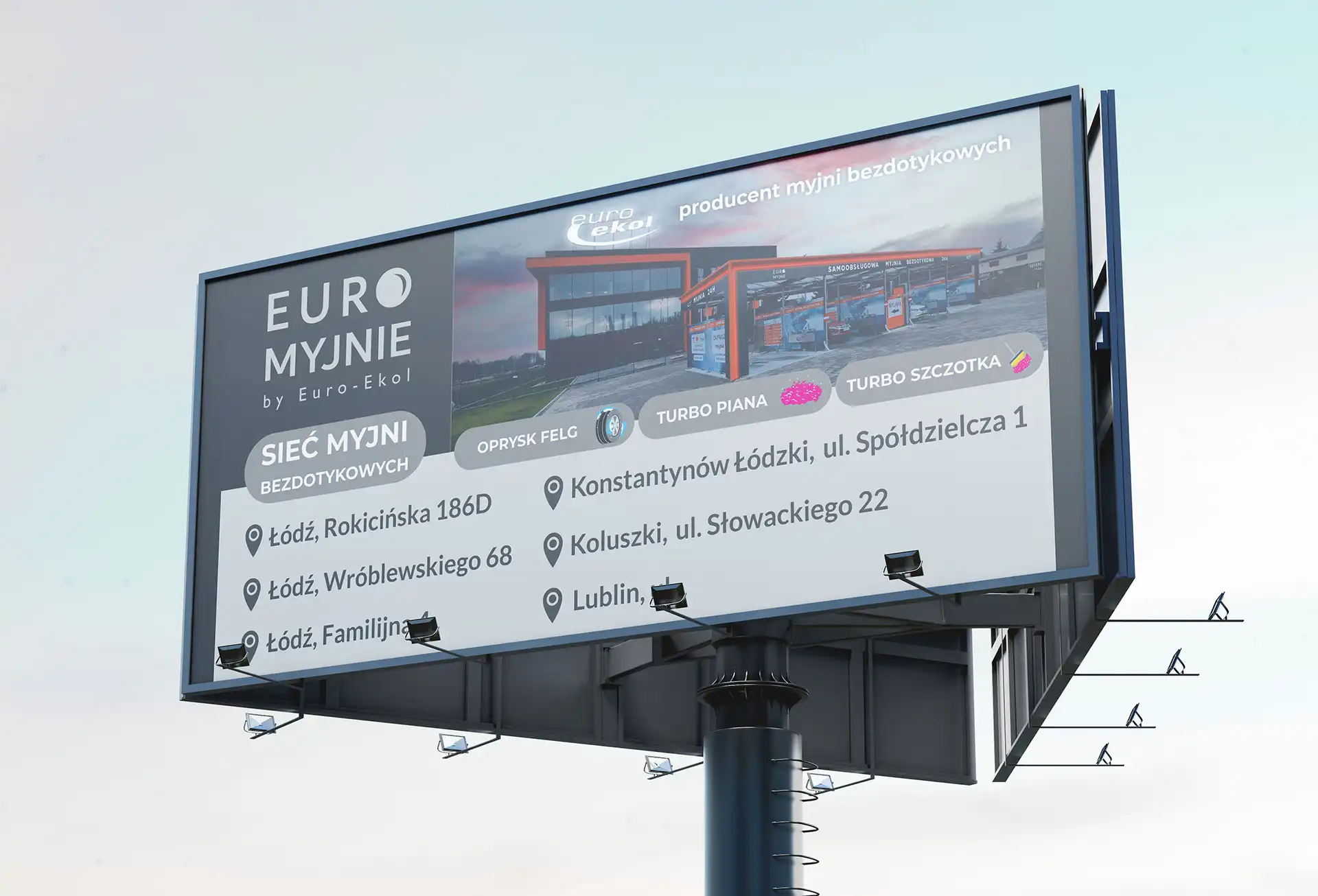 Billboard producenta myjni z Łodzi