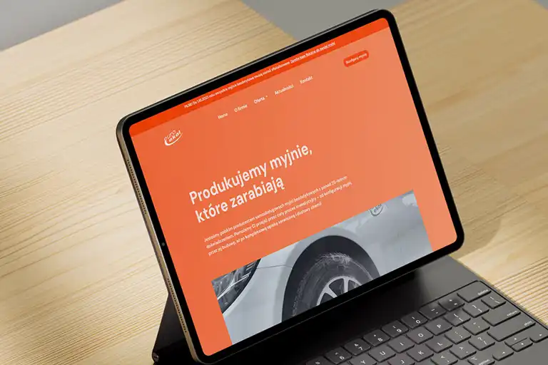 Strona internetowa dla firmy produkującej myjnie z Łodzi